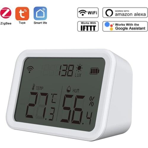 NEO Tuya ZigBee3.0 Smart Home Temperature And Humidity Sensor With LED Display Screen Works With Alexa Google Home Assistant