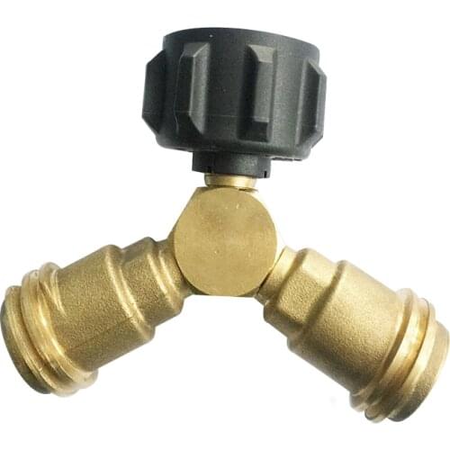 QCC1 Brass Propane Gas Fitting Tee Adapter Splitter Fits for Propane Appliances, Heater, BBQ Grill
