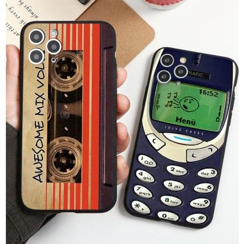 Soft Silicone Case For iPhone 12 11 Pro XS Max 8 X 7 6 XR 6S Plus 5 SE 2020 Cover 12 Mini Vintage Cassette Tape Protective Funda