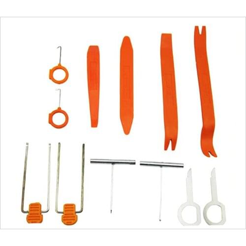 Free Shipping 12 PCS Auto Radio Tool Kit Car Door Dismantle Radio Plastic Trim Panel Dashboard Install Remove Stereo Take Out