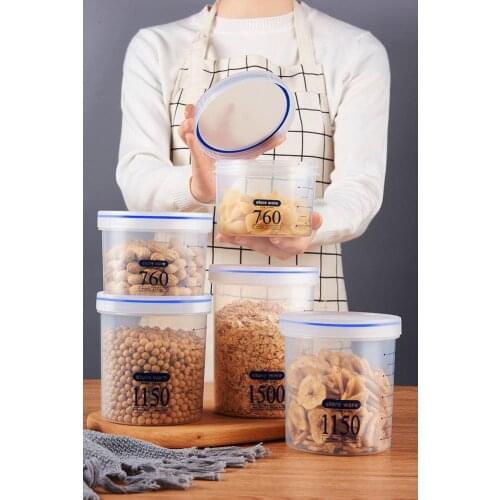 Airtight Food Storage Container Set Kitchen Transparent Sealed Cans Food Organizer