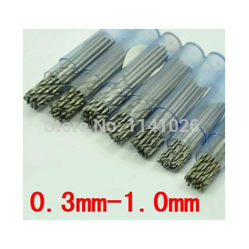 Wholesale 50pcs Micro Drills Set 0.3mm~1.0mm Choose Cnc Press Fits Dremel Bits Carbide Micro Drill Bit CNC PCB Dremel Drill Bits