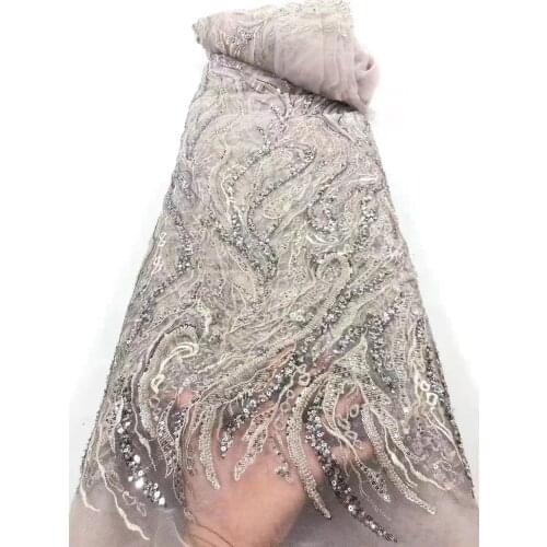 New promotion high-quality embroidered sequins + beaded tube mesh lace, comfortable fabric, suitable for fashionable ladies' ski