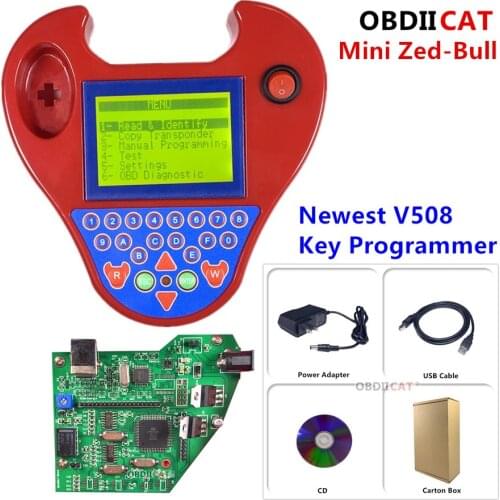 Newest V508 Super Smart Mini ZedBull Car Transponder Key Programming Mini Zed bull No Tokens Limitation Chip Copy Read Pin Code