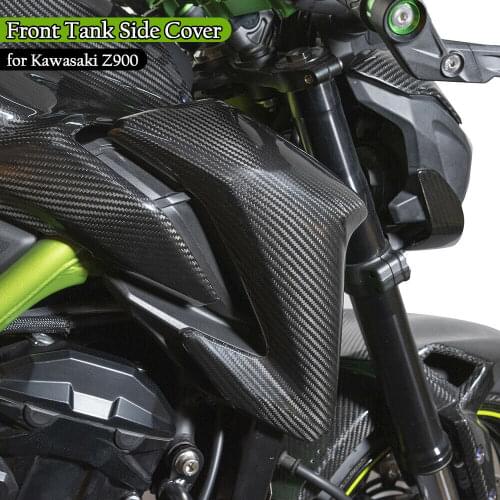 Carbon Fiber Gas Tank Front Side Trim Cover Panel Fairing For Kawasaki Z900 ZR900 Z ZR 900 2017 2018 2019 Motorcycle Accessories