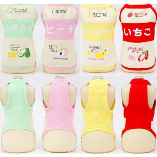 Dog Clothes for Small Dogs Fruit summer Pets tshirt Puppy Dog Clothes Pet Cat Vest Cotton T Shirt Pug Apparel Costumes