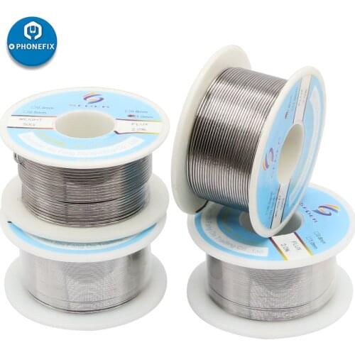 50g 0.3/0.5/0.8/1.0mm FLUX 2.0% 45FT Tin Lead Tin Wire Melt Rosin Core Solder Soldering Wire Roll No-clean for Welding Repair