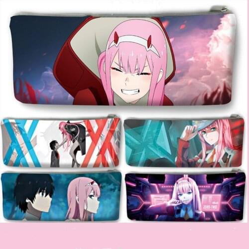 Pencil Cases ZERO TWO Anime Kawaii Pencil Bags Stationery Cute Student School Office Stationary Cartoon DARLING In The FRANXX