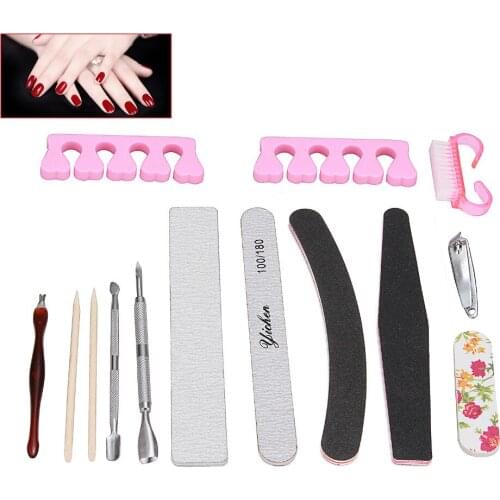 13 PCS High Quality Nail Buffer Kit Sponge Nail Files Sanding Nail Clipper Separator Acrylic Manicure Pedicure Sets Brush Box
