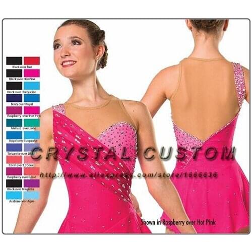 Custom Girls Ice Figure Skating Dress Graceful New Brand Kids Skating Dresses Competition DR3434