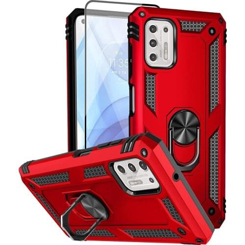 Heavy Duty Rugged Cover Ring Bracket Magnetic Holder Shockproof stand Case With Screen Protector For Moto G Stylus 2021 Cover
