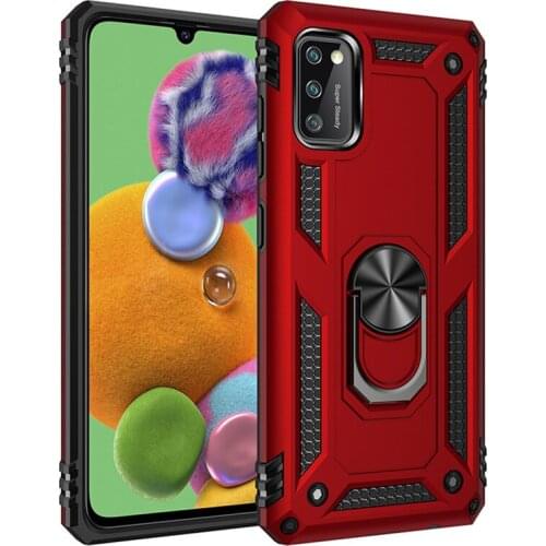 Luxury Shockproof Car Holder Ring Magnet Case On The For Samsung Galaxy A41 A415F Bumper Case Soft Protector Cover 6.1 inch