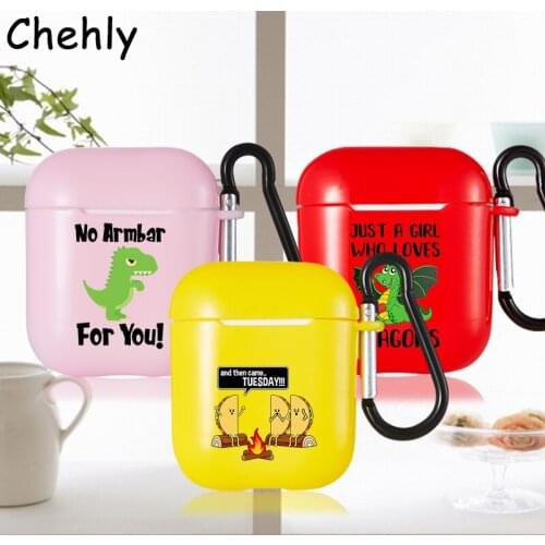 Funny Dinosaur Case for Apple Airpods 1 2 Pro Shockproof Bluetooth Wireless Headphone Earphone Soft Silicone Protection Cover