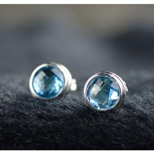 2018 Real Wedding Round Brinco New S925 Jewelry With Natural Topaz Earrings For Women Fashion All Around Fine