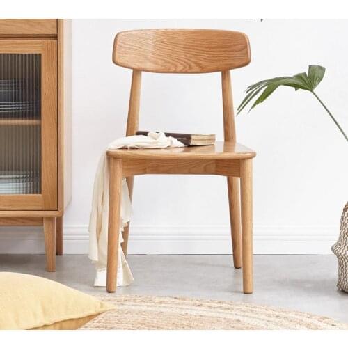 Dining chair backrest stool home Nordic desk chair modern minimalist dining chair imitation solid wood wrought iron horn chair