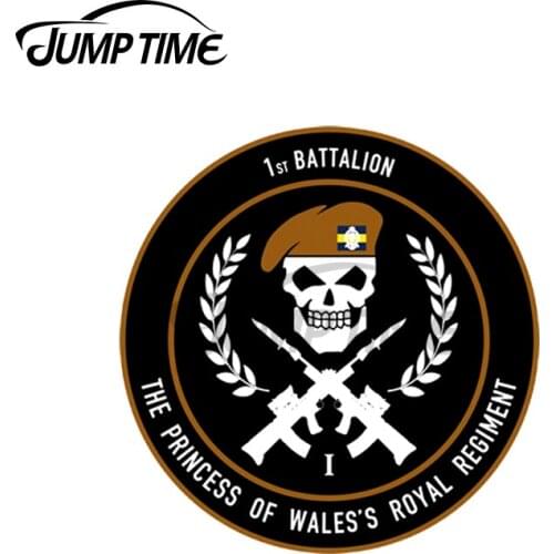Jump Time 13 x 13cm For British Army 1st Battalion Waterproof Car Stickers Personality Creative Decal Bumper Windows Decoration