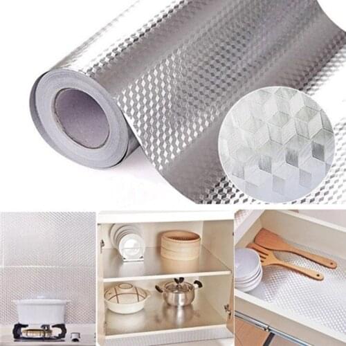 High Quality Aluminum Foil Self Adhesive Waterproof Wallpaper for Kitchen Sticker DIY Home Decor Wallpaper 40×100cm