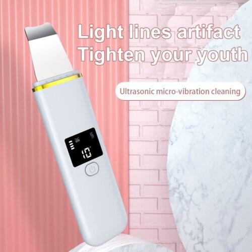 With Screen Ultrasonic Skin Scrubber Vibration Face Spatula Blackhead Remover Facial Scrubber Shovel Clean Cavitation Peeling