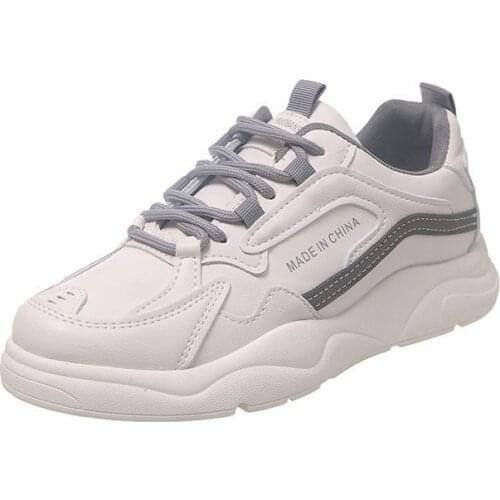 2021Summer Womens Sneakers PU Round Head Casual Shoes Thick Bottom Comfortable Breathable Fashion Flat Female Shoes