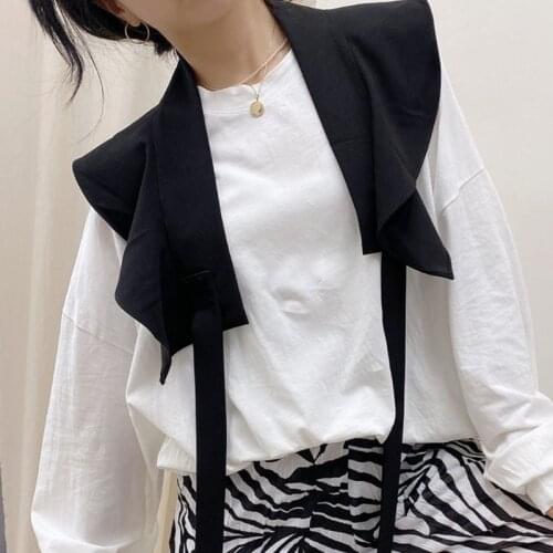Korean Style Women Fake Collar Shawl Wrap Necklace Multifunctional Detachable Waist Belt Corset Shirt Dress Decorative Small Ves