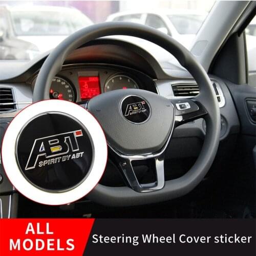 1pcs 45mm ABT logo Car emblem badge steering wheel stickers decals for GOLF Beetle Polo CC Tiguan Passat B6 B7 MK5 styling