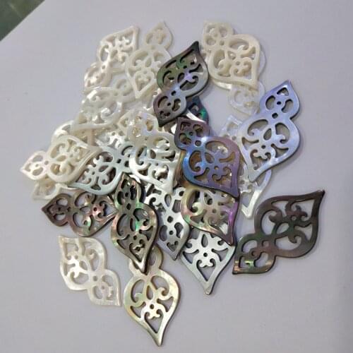 1Pcs Sculpture Leaf-shaped Shell Loose Beads Charms For DIY Necklace Bracelet Anklet Handiwork Sewing Craft Jewelry