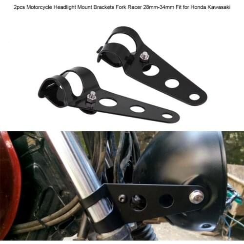 2pcs Universal Motorcycle Headlight Mount Brackets Fork Racer 28mm-34mm Fit for Honda Kawasaki YAMAHA Motor Fork Mount