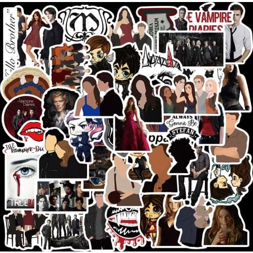 50pcs Classic Tv Show The Vampire Diaries decoration Sticker for DIY scrapbooking album Luggage Laptop decal Waterproof