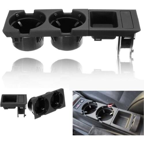 Car Center Console Water Cup Holder Beverage Bottle Holder Coin Tray For Bmw 3 Series E46 318I 320I 98-06 51168217953 Black