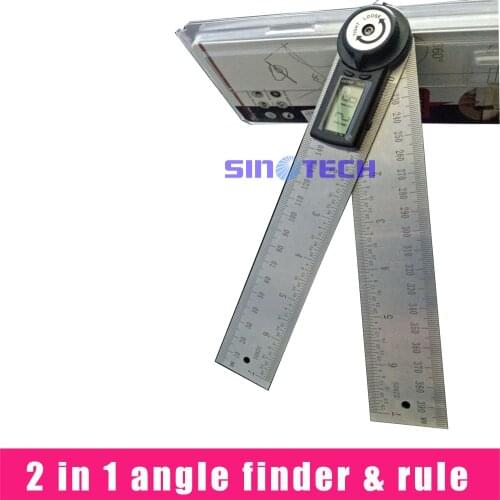 Free shipping 2 in1 Digital 400mm Angle Finder Meter Protractor Goniometer Ruler AR200