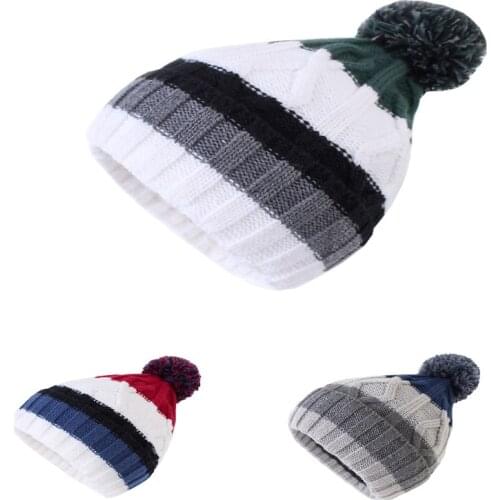 Connectyle 2019 Boys Girls Kids Classic Stripe Knit Beanie Cap Fleece Lined Winter Warm Earflap Hat