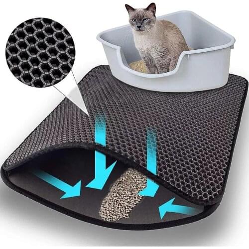 Pet Cat Litter Mat Double Layer Waterproof Litter Cat Pads For Cats House Clean Super Light Easy To Carry Smooth Surface