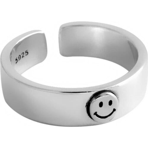 Summer Beach Vacation Knuckle Smile Rings for Women Girls Adjustable Finger Ring Charm Jewellery Wholesale Gifts