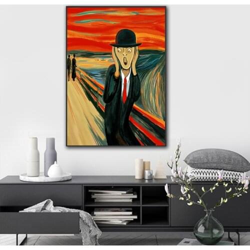“Scared ” By Edvard Munch Classic Art Canvas Painting Posters and Prints Wall Art Pictures For Living Room Home Decor