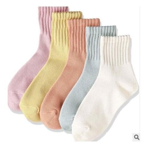 5PC Cute warm candy womens socks winter cotton breathable soft flexible Girl warm winter Boutique Ankle socks