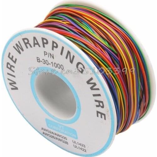 PCB Test Core Line 30AWG Wire Single Tinned Copper Wire 8-color Board Cable Roll