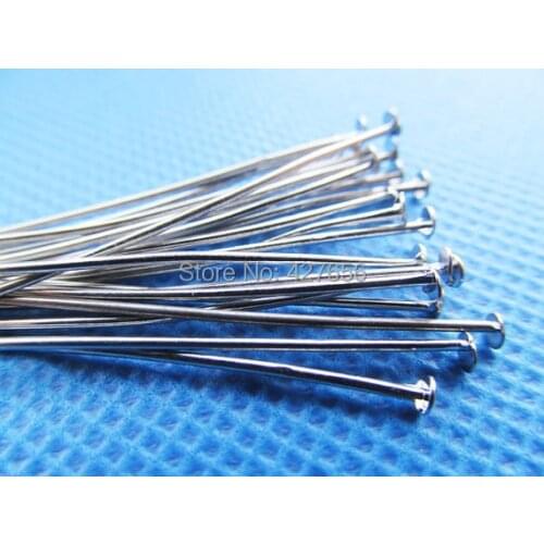 2000pcs 50mm 2 inch (2") Silver tone/White K Flat Head Headpins Charm Findings,Jewelry Making,DIY Components,Nickel free