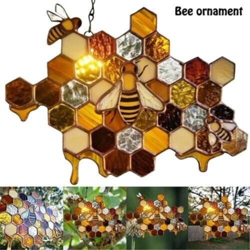 Queen and Bee Protect Honey Suncatcher Bumblebee Bee Ornament Art Decoration