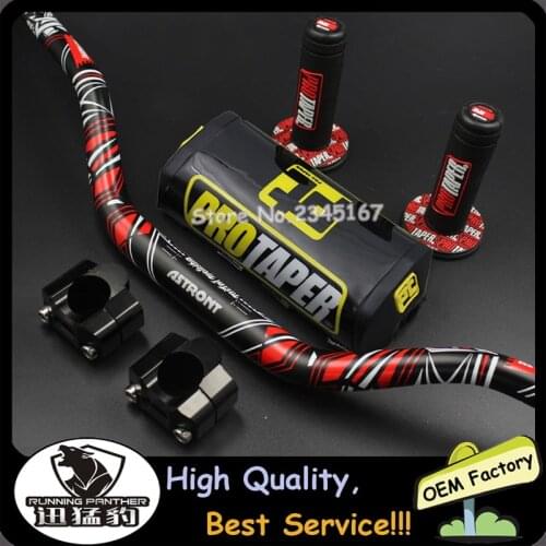 28MM 1 1/8'' Printing Texture 80cm FAT BARS HANDLEBARS + GRIPS+ BAR RISER For Honda CRF250 CRF450 DIRT BIKE OFF ROAD MOTORCYCLE