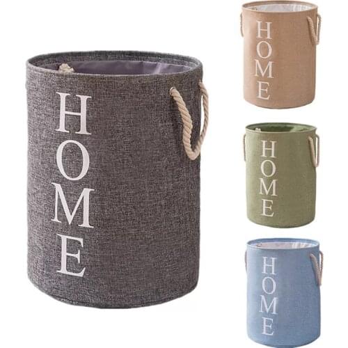 HOT-Foldable Laundry Basket Round with Handles Storage Bag Large Capacity Clothes Kid Toy Sundries Hamper
