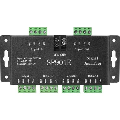 SP901E LED Pixel WS2812B WS2811 SPI Signal Amplifier Repeater for WS2813 SK6812 WS2815 WS2801 SK9822 Etc All the RGB
