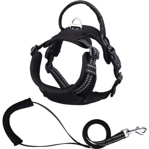 Sport Nylon Large Pet Dog Harness All Weather Service Dog Vest Padded Adjustable Safety Explosion-proof Lead For Dogs Pet
