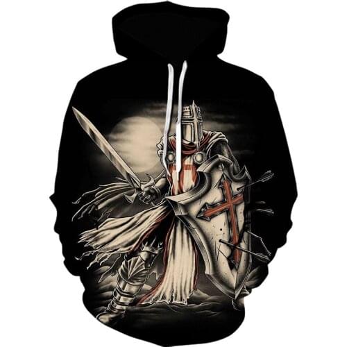 Newest Knights Templar 3D Printed Hoodies Men Women Fashion Casual Hooded Sweatshirts Streetwear Oversized Pullover Outerwear