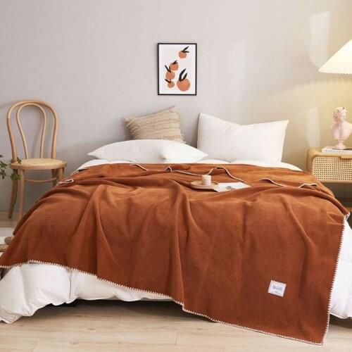 Waffle blankets are thickened with winter sheets coral velvet blankets office nap blankets student sofa blankets
