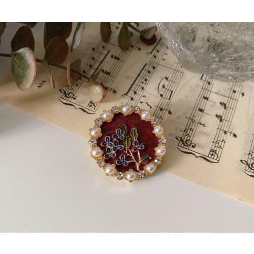 Van gogh irises golden art painted enamel palace restoring ancient ways of French brooch brooches coat pin female