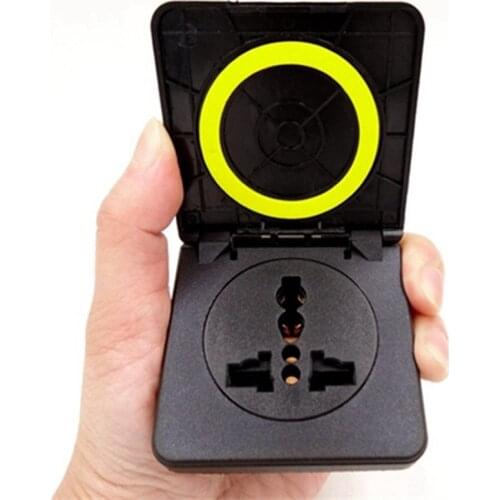 Waterproof Dust-proof Outdoor Wall Power Socket, 10A Weather Resistant Universal jack Electrical Outlet Grounded