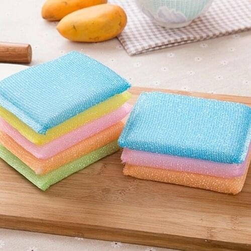 4PCS Kitchen Nonstick Oil Scouring Pad Kitchen Cleaning Towel Anti Grease Wiping Rags Absorbent Washing Dish Cloth Bowl Cloth