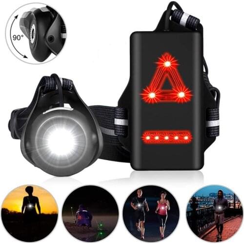 Outdoor Sport Running LED Night Lights Warning Lights USB Charge Chest Lamp Flashlight For Cycling Bicycle Light Night Running