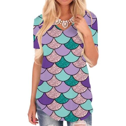 Giyu Brand Colorful T-shirt women Gradient V-neck Tshirt Art T-shirts 3d Harajuku Tshirts Printed Womens Clothing Punk Rock