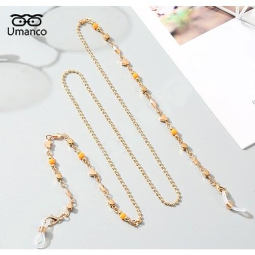 2021 Summer Gold Sunglasses Chain For Women with Crystal Beads Pendant Mask Glasses Chains Eye Jewelry Accessories Female Gift